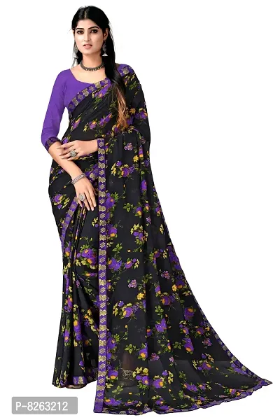 Stylish Fancy Georgette Printed Saree With Blouse For Women