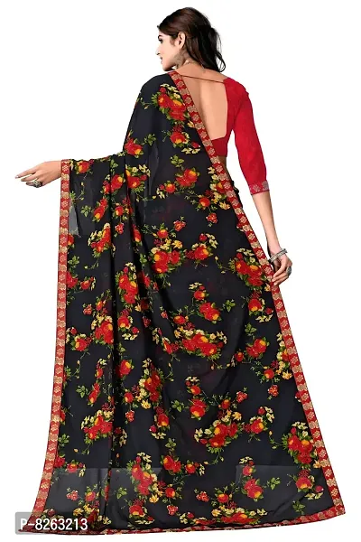 Stylish Fancy Georgette Printed Saree With Blouse For Women-thumb2