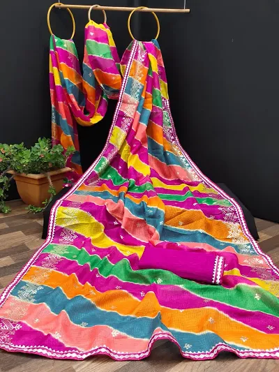 Art Silk Printed Sarees with Blouse Piece