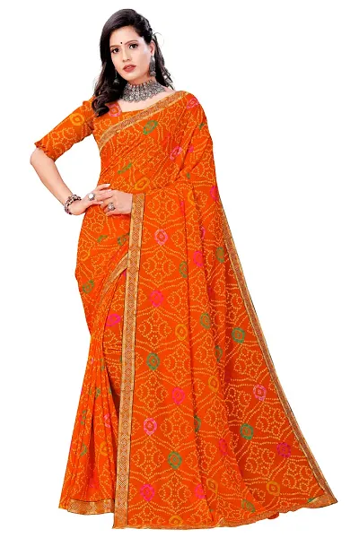 Stylish Fancy Beautiful Chiffon Print Saree With Blouse For Women