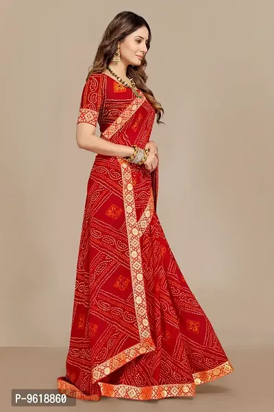 Stylish Red Georgette Sarees For Women-thumb0