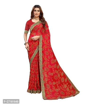 Stylish Women Georgette Printed Saree with Blouse piece