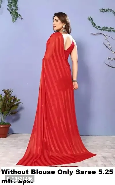 Fancy Satin Striped Saree (without Blouse)-thumb3