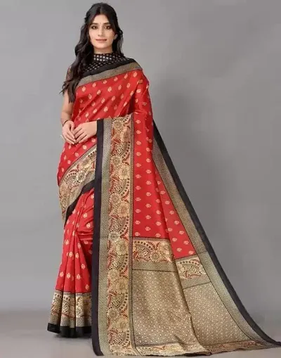 Spacekart Women's Silk Saree with Blouse Piece.