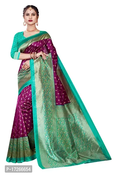 Elegant Multicoloured Art Silk Saree with Blouse piece