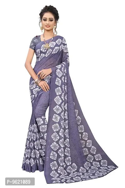 Fancy Georgette Saree with Blouse Piece for Women-thumb0