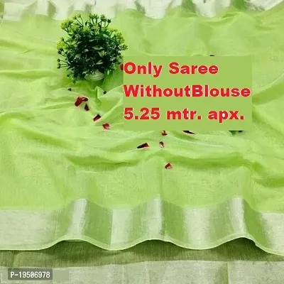 Stylish Chanderi Cotton Saree without Blouse piece-thumb0