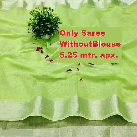 Stylish Chanderi Cotton Saree without Blouse piece