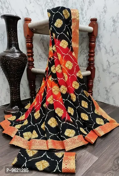 Fancy Georgette Saree with Blouse Piece for Women