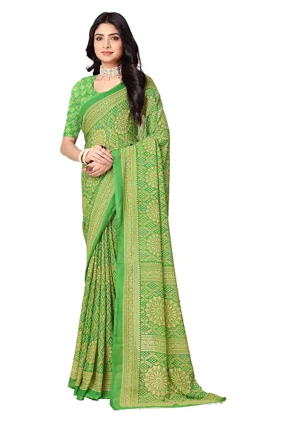 Stylish Women Georgette Printed Sarees with Blouse piece