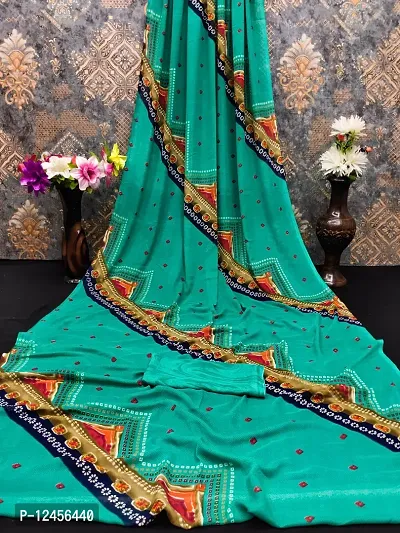 Kanooda Prints Fancy Georgette Printed Saree-thumb0