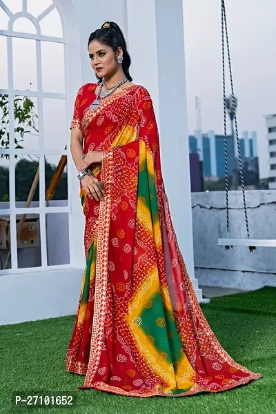 Stylish Women Georgette Printed Saree with Blouse piece-thumb3