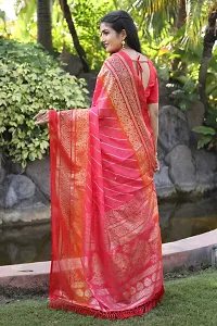 Stylish Pink Kota Doria Saree With Blouse Piece For Women-thumb2