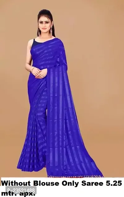 Fancy Satin Striped Saree (without Blouse)