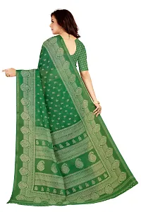 Women Fancy Chanderi Printed Saree with Blouse piece-thumb1