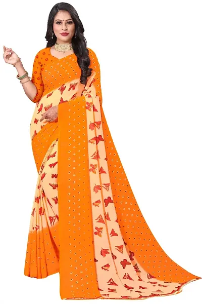 Georgette Sarees With Blouse Piece