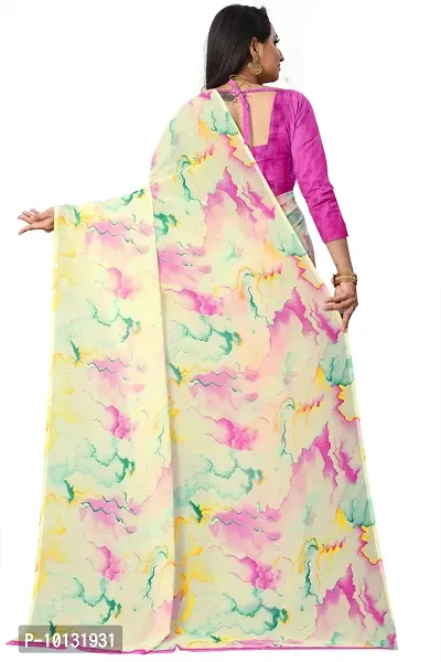 Trendy Georgette Printed Saree With Blouse Piece For Women-thumb2