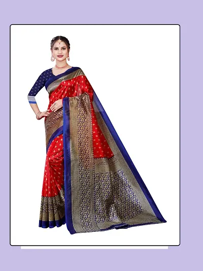 Elegant Art Silk Saree with Blouse piece For Women