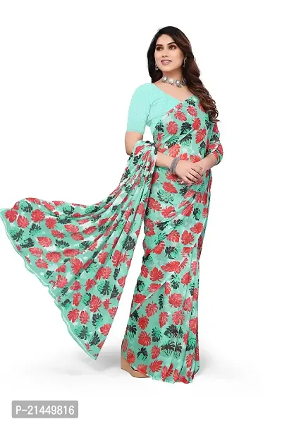 Kanooda Prints Fancy Floral Georgette Printed Saree-thumb3