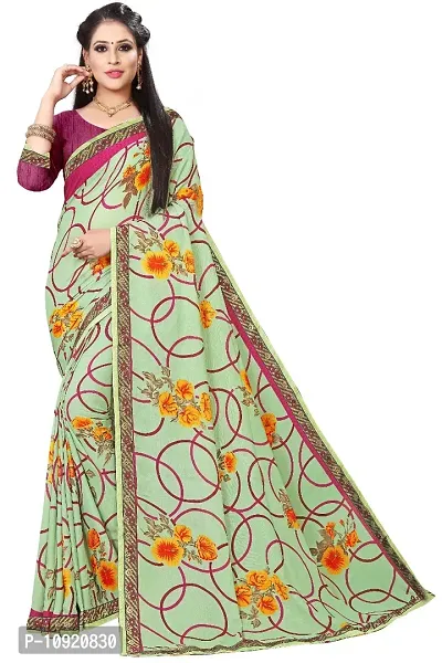 Beautiful Georgette Printed Saree With Blouse Piece For Women