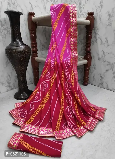 Fancy Georgette Saree with Blouse Piece for Women