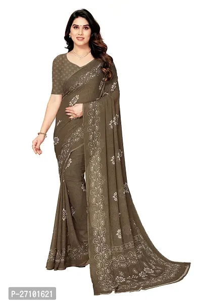 Stylish Women Georgette Printed Saree with Blouse piece