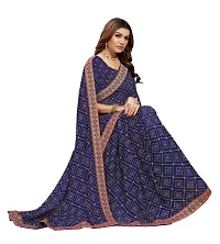 Stylish Georgette Blue Printed Saree with Blouse piece For Women-thumb3