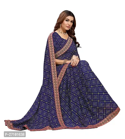 Stylish Georgette Blue Printed Saree with Blouse piece For Women-thumb4