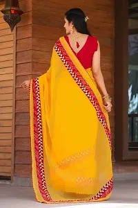 Beautiful Yellow Kota Doria Woven Design Women Saree with Blouse piece-thumb1