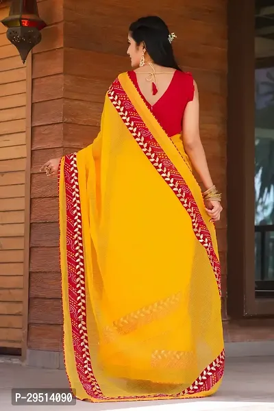 Beautiful Yellow Kota Doria Woven Design Women Saree with Blouse piece-thumb2