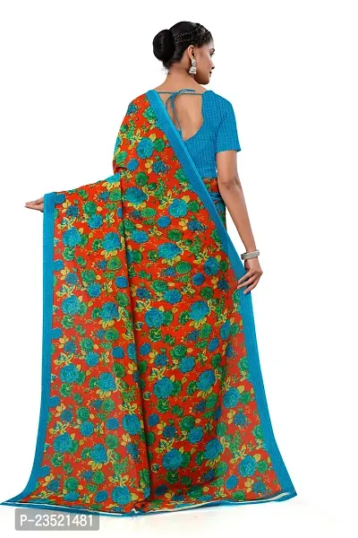 Fancy Georgette Floral Printed Saree-thumb2