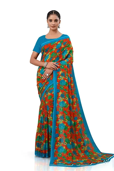 Fancy Georgette Floral Saree