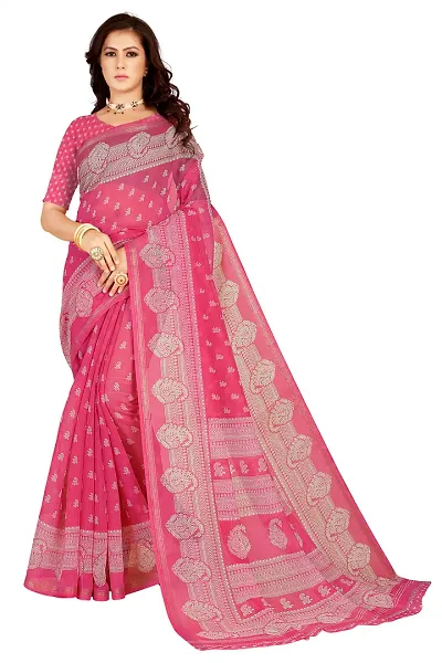 Beautiful Art Silk Zari Saree with Blouse Piece For Women