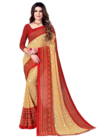 SICHI Women's Knit Blend Saree (2703S683N_Royal White)