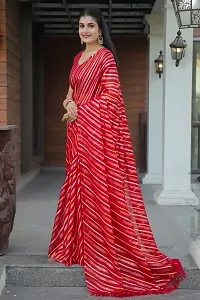 Stylish Red Kota Doria Saree With Blouse Piece For Women-thumb2