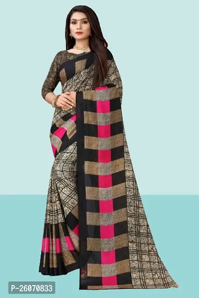 Elegant Multicoloured Georgette Printed Saree with Blouse piece-thumb0