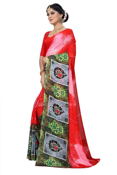 Attractive Georgette Saree with Blouse piece 