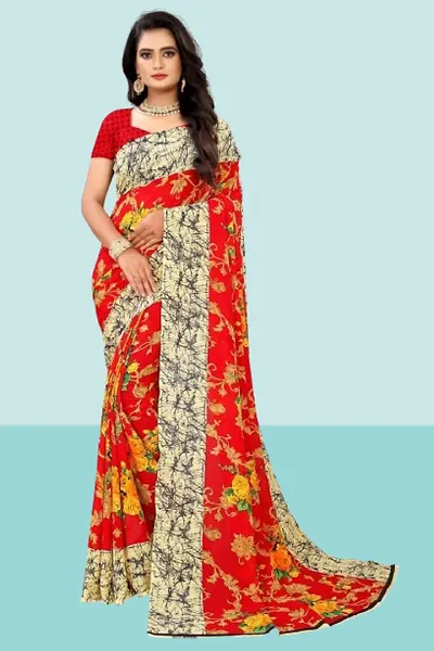 Stylish Georgette Saree with Blouse piece For Women