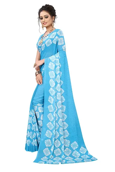 Trendy Georgette Printed Sarees With Blouse Piece