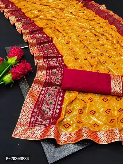 Alluring Yellow Georgette Printed Saree with Blouse piece