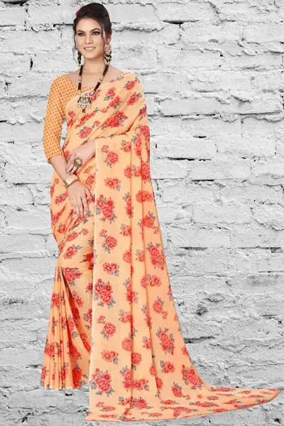 Stylish Georgette Saree with Blouse piece For Women