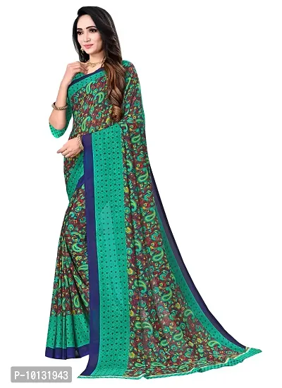 Trendy Georgette Printed Saree With Blouse Piece For Women-thumb3