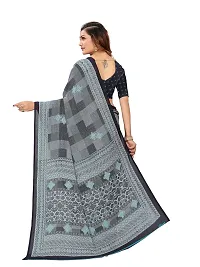 Beautiful Grey Georgette Printed Women Saree with Blouse piece-thumb1