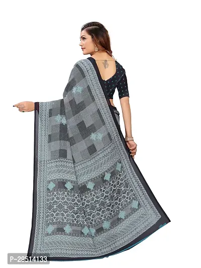 Beautiful Grey Georgette Printed Women Saree with Blouse piece-thumb2