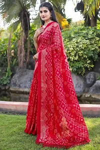 Stylish Red Kota Doria Saree With Blouse Piece For Women-thumb2