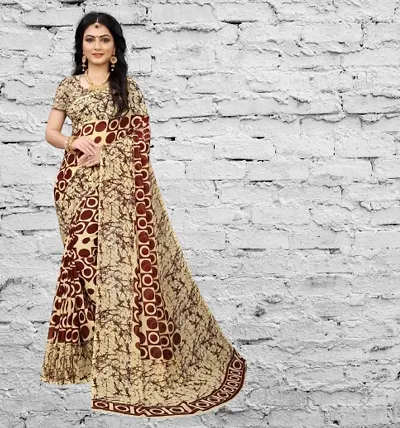 Trendy Georgette Printed Sarees With Blouse Piece