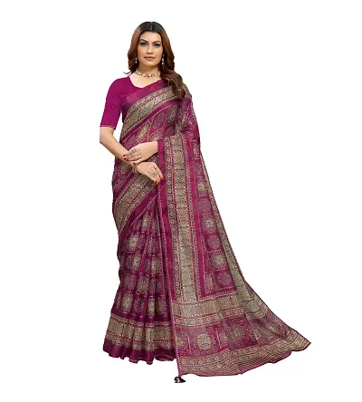 Beautiful Net Saree With Blouse Piece For Women