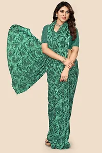 Alluring Green Georgette Printed Saree with Blouse piece-thumb3