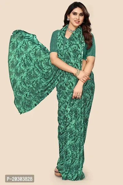 Alluring Green Georgette Printed Saree with Blouse piece-thumb4