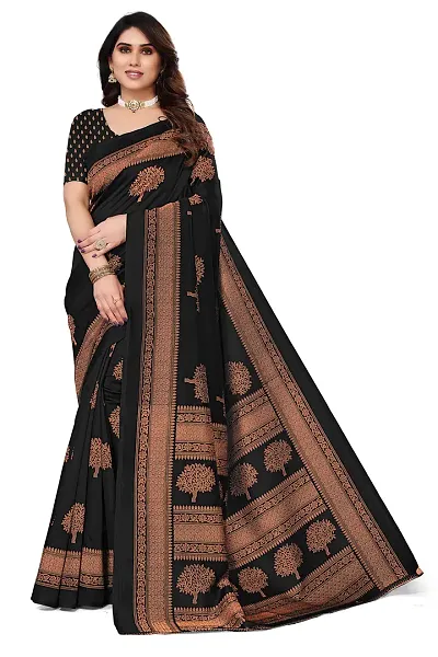 Spacekart Women's Saree with Unstitched Blouse Piece